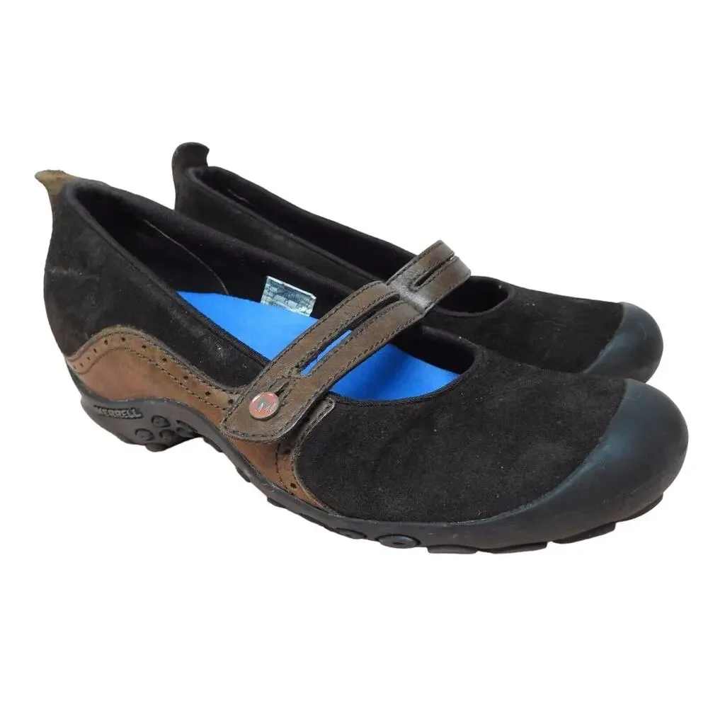 Merrell 8 M brown clogs leather suede mary jane leather shoes expresso